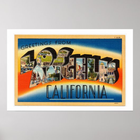  kleurrijke groeten uit het Poster van Los Angeles (Voorkant)