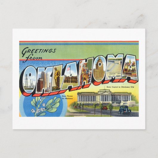  kleurrijke groeten uit het Poster van Oklahoma Briefkaart (Voorkant)