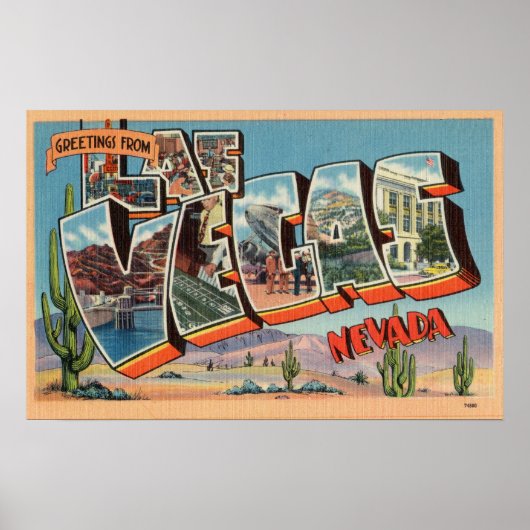  kleurrijke groeten uit Las Vegas Nevada Poster (Voorkant)