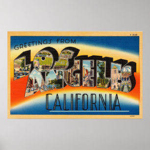  kleurrijke groeten uit Los Angeles Poster