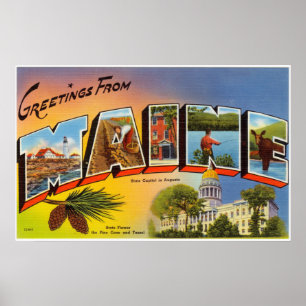 kleurrijke groeten uit Maine Poster