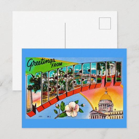 Kleurrijke groeten uit Mississippi  Briefkaart (Voorkant / Achterkant)