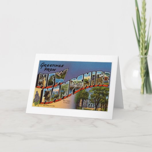  kleurrijke groeten uit New Hampshire Kaart (Voorkant)