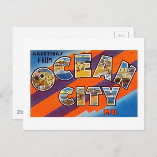  kleurrijke groeten uit Ocean City Briefkaart (Voorkant / Achterkant)