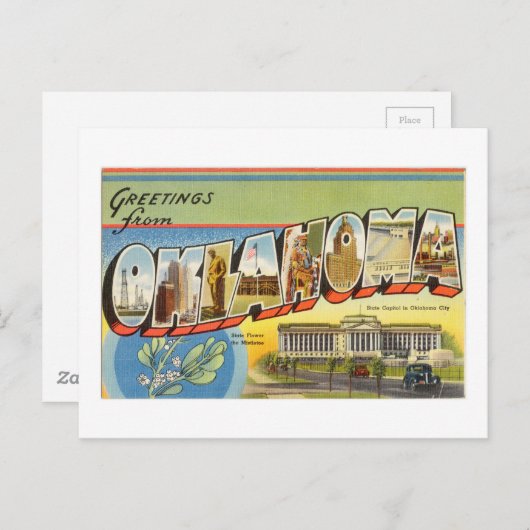  kleurrijke groeten uit Oklahoma Briefkaart (Voorkant / Achterkant)