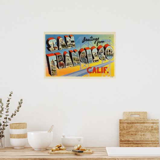 kleurrijke groeten uit San Francisco Poster (Keuken)