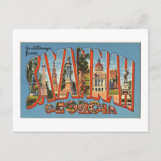 kleurrijke groeten uit Savannah Georgia Briefkaart (Voorkant)