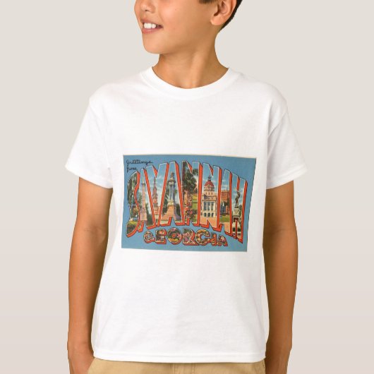  kleurrijke groeten uit Savannah Georgia T-shirt (Voorkant)