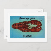  kleurrijke groeten van Maine Lobster Briefkaart (Voorkant / Achterkant)
