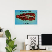 kleurrijke groeten van Maine Lobster Poster (Thuiskantoor)
