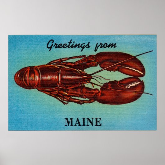 kleurrijke groeten van Maine Lobster Poster (Voorkant)
