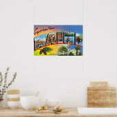  kleurrijke groeten van Maine Travel Poster (Keuken)