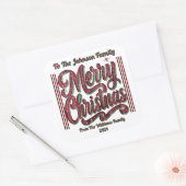 Kleurrijke groeten voor het feestelijke seizoen vierkante sticker (Envelop)