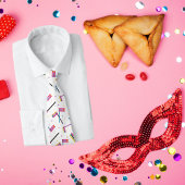 Kleurrijke Grogger Hebreeuws Happy Purim Stropdas