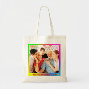 Kleurrijke Grootouders Kleinkinderen Familie Foto  Tote Bag