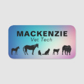 Kleurrijke groots- en kleine dierendierenarts naamplaatje (Voorkant)
