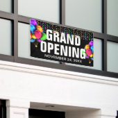 Kleurrijke grootse opening van bedrijf spandoek (Buitenkant Gebouw)