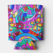 kleurrijke groovitsrust en liefde blikjeskoeler (Achterkant)