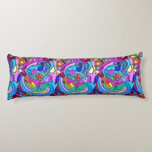 kleurrijke groovitsrust en liefde lichaamskussen (Achterkant)