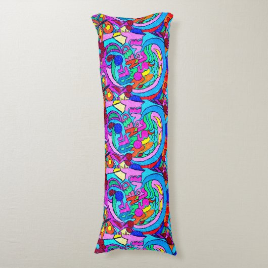 kleurrijke groovitsrust en liefde lichaamskussen (Voorkant Verticaal)