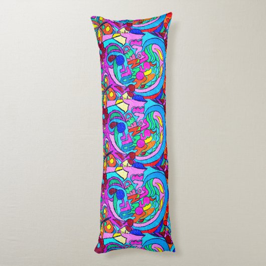 kleurrijke groovitsrust en liefde lichaamskussen (Achterkant (Verticaal))