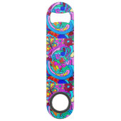 kleurrijke groovitsrust en liefde speed flessenopener (Achterkant)