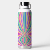 Kleurrijke groovy 70'er jaren retro waterfles (Achterkant)