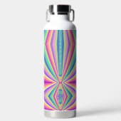 Kleurrijke groovy 70'er jaren retro waterfles (Voorkant)