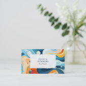 Kleurrijke groovy achtergrond visitekaartje (Staand voorkant)