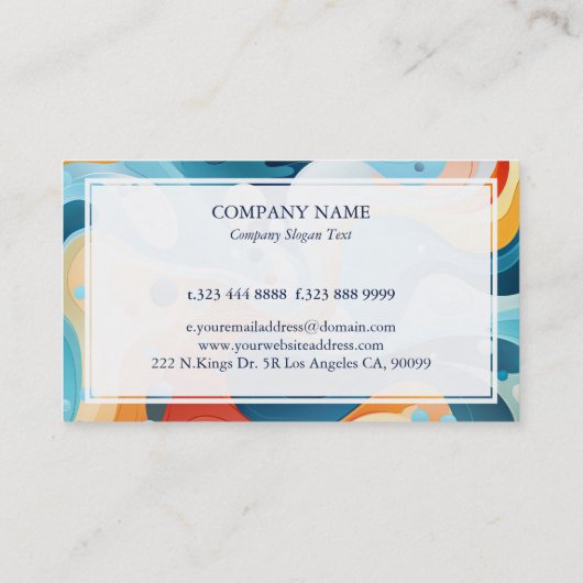 Kleurrijke groovy achtergrond visitekaartje (Achterkant)