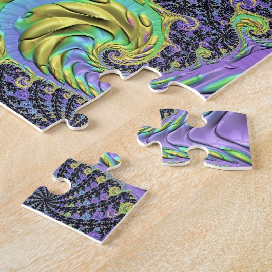 Kleurrijke Groovy Boho Hippie Funky Abstract Fract Legpuzzel (Zijkant)