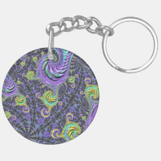 Kleurrijke Groovy Boho Hippie Funky Abstract Fract Sleutelhanger
