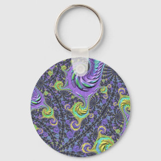 Kleurrijke Groovy Boho Hippie Funky Abstract Fract Sleutelhanger