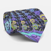Kleurrijke Groovy Boho Hippie Funky Abstracte Frac Stropdas (Opgerold)