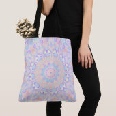 Kleurrijke Groovy Boho Hippie Funky Pastel Mandala Tote Bag (Dichtbij)