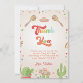 Kleurrijke Groovy Fiesta Kinderverjaardag Bedankt Kaart (Voorkant)
