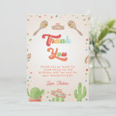 Kleurrijke Groovy Fiesta Kinderverjaardag Bedankt Kaart (Staand voorkant)