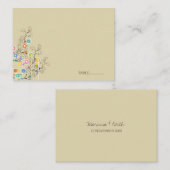 Kleurrijke Groovy Flower Garden Modern huwelijksfe Plaatskaartje (Voorkant / Achterkant)