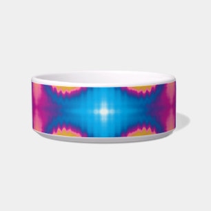 Kleurrijke groovy funky retro tie dye patroon hond voerbakje