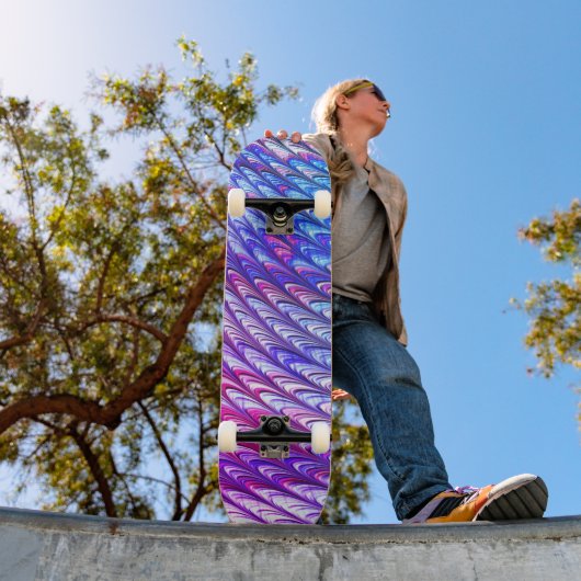 Kleurrijke Groovy Funky Trippy Waves Abstracte kun Persoonlijk Skateboard (Buiten 1)