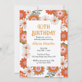 Kleurrijke Groovy Hippie Flora & Leaf Verjaardag Kaart (Voorkant)