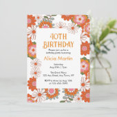 Kleurrijke Groovy Hippie Flora & Leaf Verjaardag Kaart (Staand voorkant)