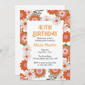 Kleurrijke Groovy Hippie Flora & Leaf Verjaardag Kaart (Voorkant / Achterkant)