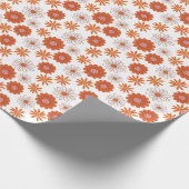 Kleurrijke Groovy Hippie Flower Rood Sinaasappel W Cadeaupapier (Hoek)