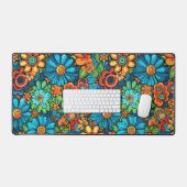 Kleurrijke groovy mood bloemen patroon bureaumat (Keyboard & Muis)