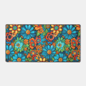 Kleurrijke groovy mood bloemen patroon bureaumat (Voorkant)