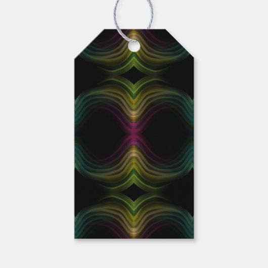 Kleurrijke Groovy Psychedelic Pattern Abstracte Ku Cadeaulabel (Voorkant)