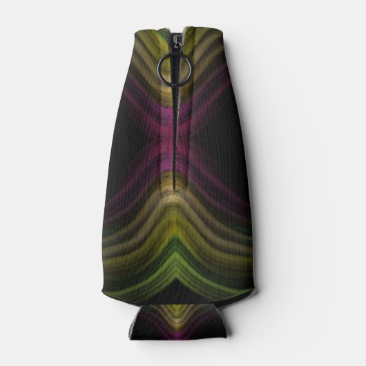 Kleurrijke Groovy Psychedelic Pattern Abstracte Ku Flesjeskoeler (Achterkant)