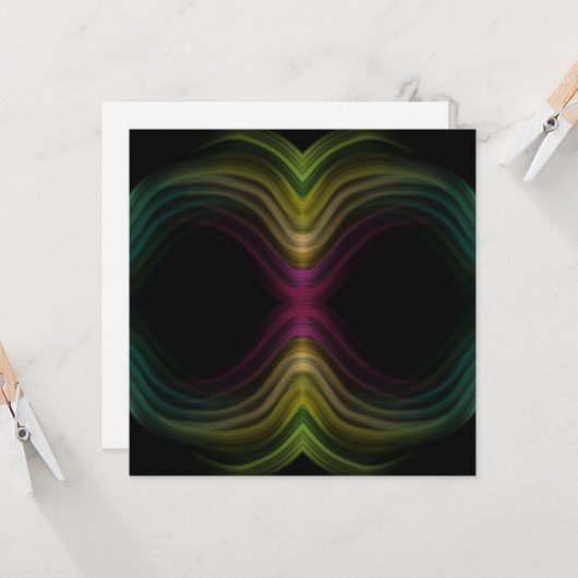 Kleurrijke Groovy Psychedelic Pattern Abstracte Ku Kaart (Voorkant / Achterkant in situ)