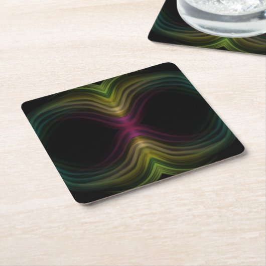 Kleurrijke Groovy Psychedelic Pattern Abstracte Ku Kartonnen Onderzetters (Schuin)